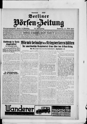 Berliner Börsen-Zeitung vom 22.05.1927