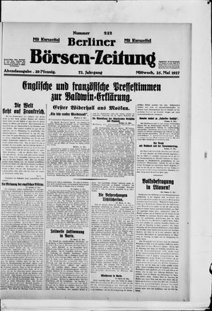 Berliner Börsen-Zeitung vom 25.05.1927