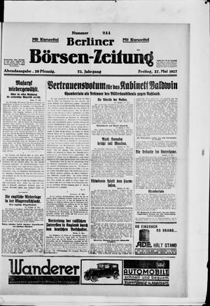 Berliner Börsen-Zeitung on May 27, 1927