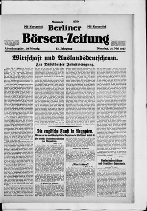 Berliner Börsen-Zeitung vom 31.05.1927
