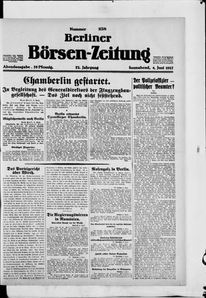 Berliner Börsen-Zeitung vom 04.06.1927