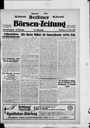 Berliner Börsen-Zeitung vom 13.06.1927