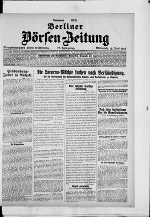 Berliner Börsen-Zeitung vom 15.06.1927