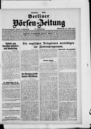 Berliner Börsen-Zeitung vom 22.06.1927