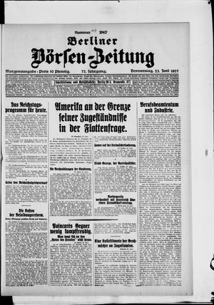Berliner Börsen-Zeitung vom 23.06.1927