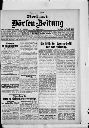Berliner Börsen-Zeitung vom 24.06.1927
