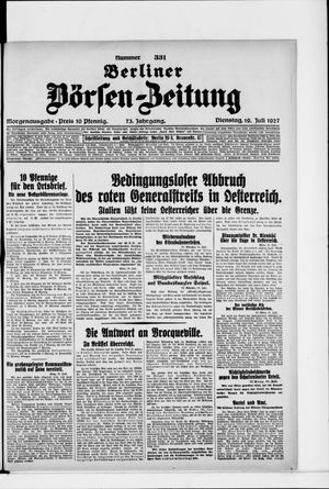 Berliner Börsen-Zeitung vom 19.07.1927