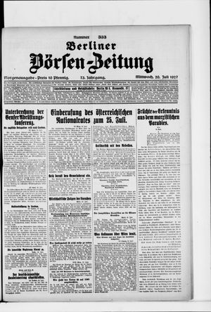 Berliner Börsen-Zeitung vom 20.07.1927