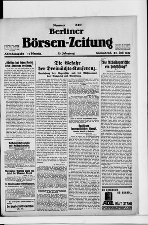 Berliner Börsen-Zeitung vom 23.07.1927