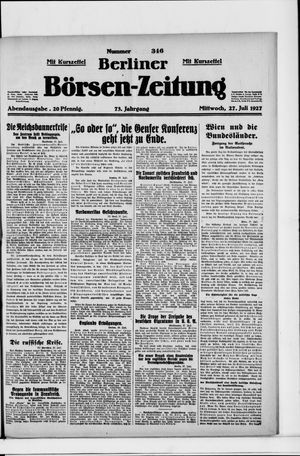 Berliner Börsen-Zeitung vom 27.07.1927
