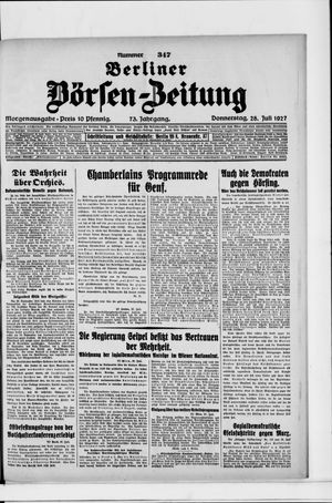 Berliner Börsen-Zeitung vom 28.07.1927