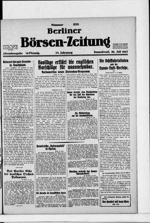 Berliner Börsen-Zeitung vom 30.07.1927
