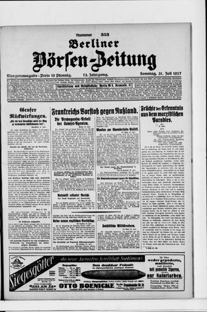 Berliner Börsen-Zeitung vom 31.07.1927