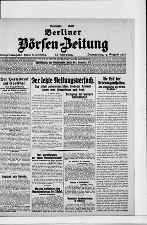 Berliner Börsen-Zeitung vom 04.08.1927