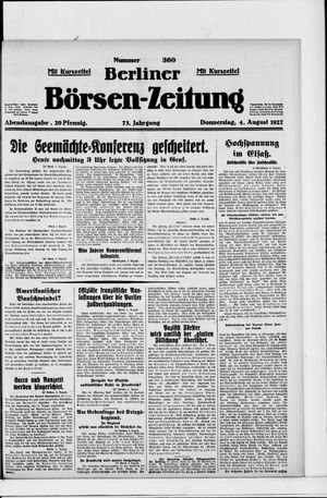 Berliner Börsen-Zeitung vom 04.08.1927