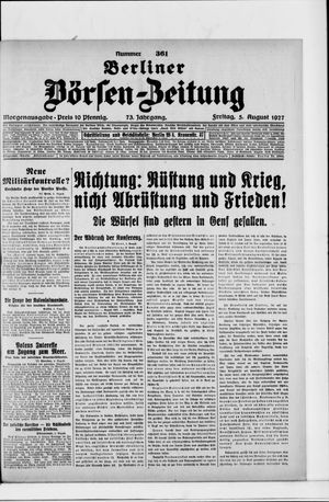 Berliner Börsen-Zeitung on Aug 5, 1927