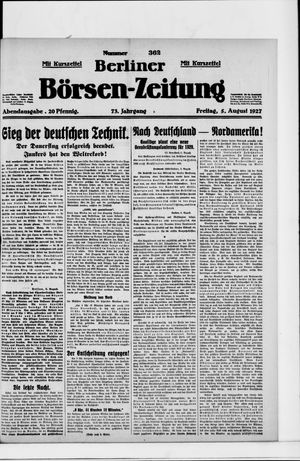 Berliner Börsen-Zeitung on Aug 5, 1927