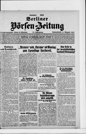 Berliner Börsen-Zeitung vom 06.08.1927
