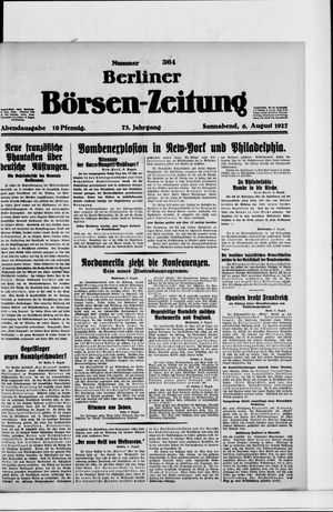 Berliner Börsen-Zeitung vom 06.08.1927