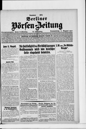 Berliner Börsen-Zeitung vom 11.08.1927