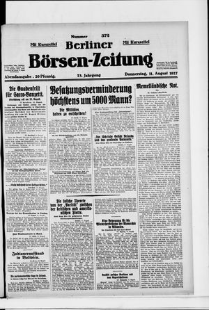 Berliner Börsen-Zeitung vom 11.08.1927