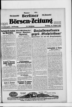 Berliner Börsen-Zeitung vom 12.08.1927