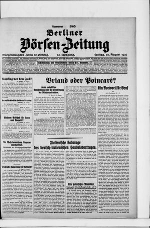 Berliner Börsen-Zeitung on Aug 19, 1927