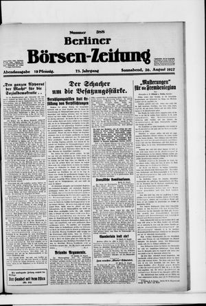 Berliner Börsen-Zeitung vom 20.08.1927