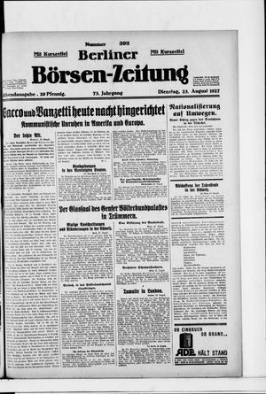 Berliner Börsen-Zeitung on Aug 23, 1927