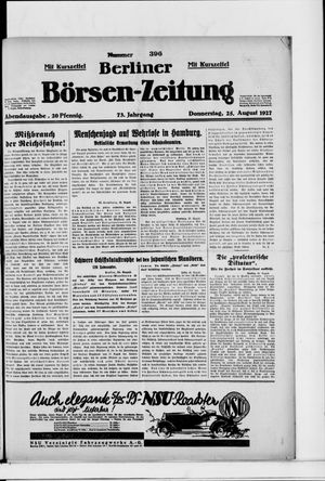 Berliner Börsen-Zeitung vom 25.08.1927