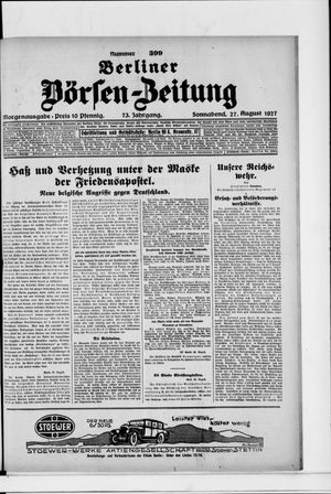 Berliner Börsen-Zeitung vom 27.08.1927