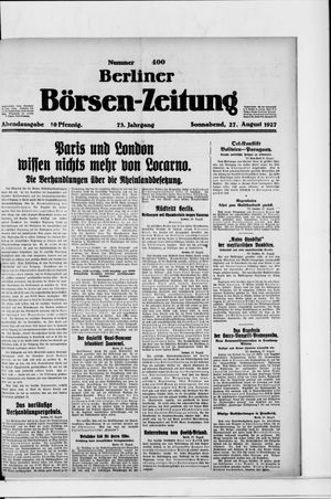 Berliner Börsen-Zeitung vom 27.08.1927