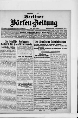 Berliner Börsen-Zeitung vom 03.09.1927