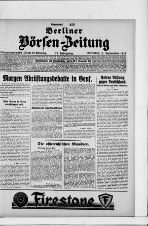 Berliner Börsen-Zeitung vom 06.09.1927