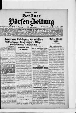 Berliner Börsen-Zeitung vom 08.09.1927