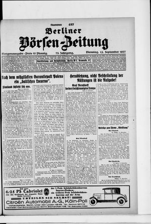 Berliner Börsen-Zeitung vom 13.09.1927