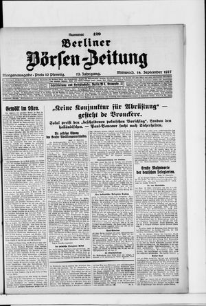 Berliner Börsen-Zeitung vom 14.09.1927