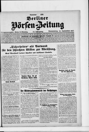 Berliner Börsen-Zeitung vom 15.09.1927