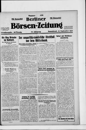 Berliner Börsen-Zeitung vom 17.09.1927