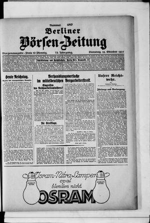 Berliner Börsen-Zeitung on Oct 18, 1927