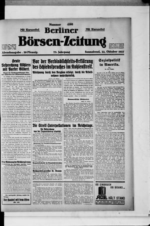 Berliner Börsen-Zeitung vom 22.10.1927