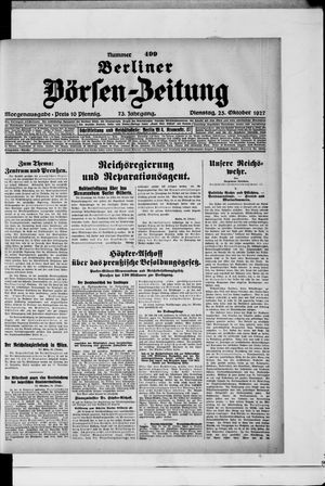Berliner Börsen-Zeitung vom 25.10.1927