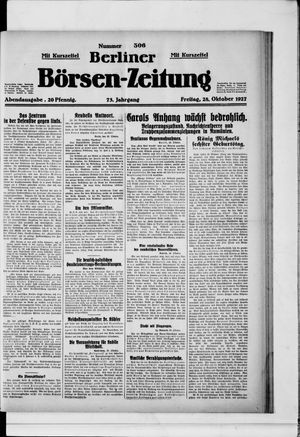 Berliner Börsen-Zeitung vom 28.10.1927