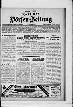 Berliner Börsen-Zeitung vom 30.10.1927