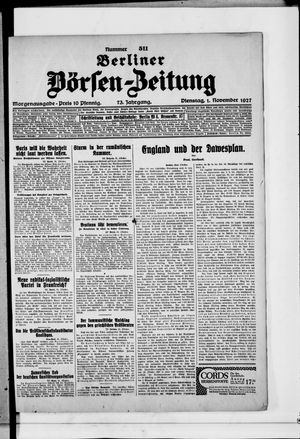 Berliner Börsen-Zeitung vom 01.11.1927