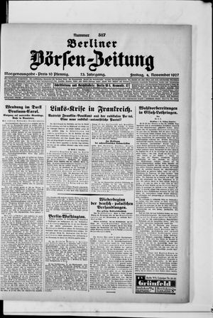 Berliner Börsen-Zeitung vom 04.11.1927