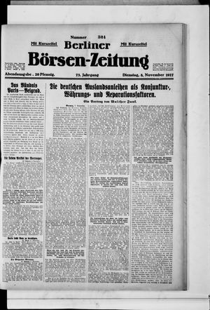 Berliner Börsen-Zeitung vom 08.11.1927