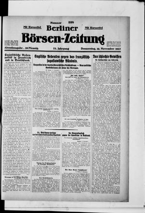 Berliner Börsen-Zeitung vom 10.11.1927
