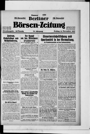 Berliner Börsen-Zeitung vom 11.11.1927
