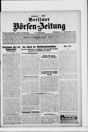 Berliner Börsen-Zeitung vom 16.11.1927